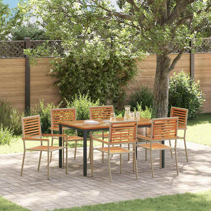 Garten Essgruppe 7 pcs Beige und Braun Poly-Rattan