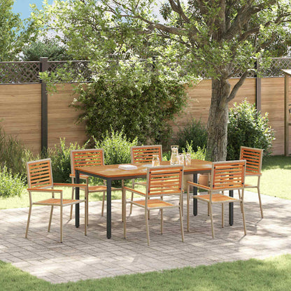 vidaXL Ensemble de salle à manger de jardin 7 pièces en résine tressée beige et marron