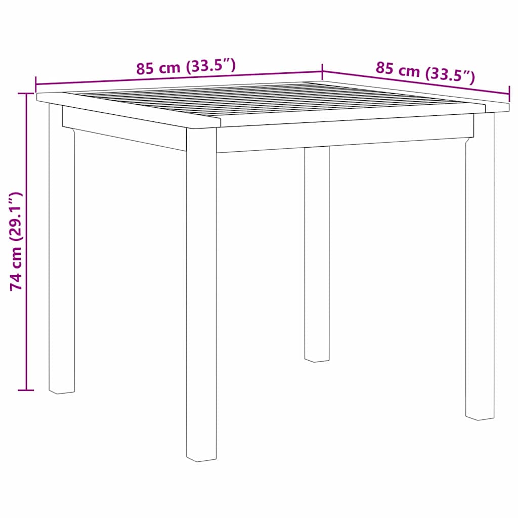 vidaXL Garten Essgruppe 5 pcs Schwarz Massivholz Akazie