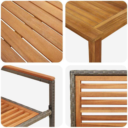 Garten Essgruppe 5 pcs Grau Massivholz Akazie