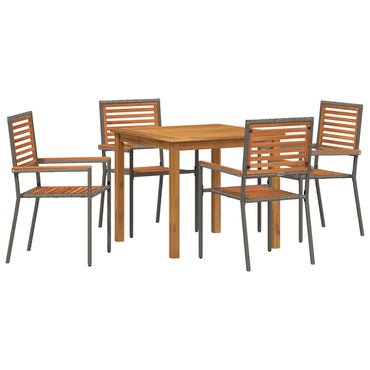 vidaXL Garten Essgruppe 5 pcs Grau Massivholz Akazie