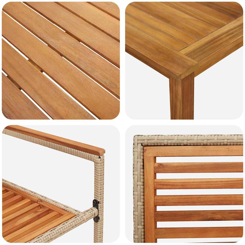 vidaXL Garten Essgruppe 5 pcs Beige Massivholz Akazie