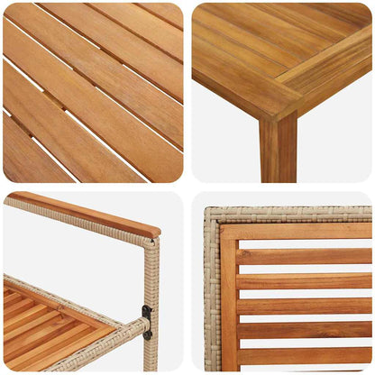 vidaXL Garten Essgruppe 5 pcs Beige Massivholz Akazie