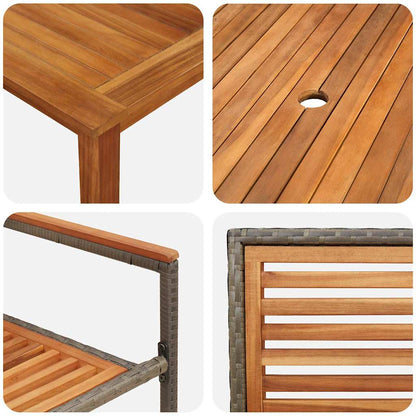 Garten Essgruppe 7 pcs Grau Massivholz Akazie