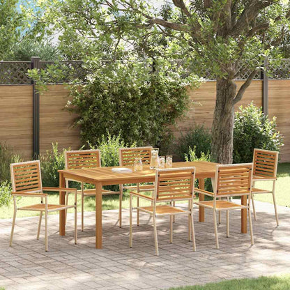 Garten Essgruppe 7 pcs Beige Massivholz Akazie