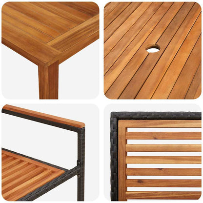 Garten Essgruppe 9 pcs Schwarz Massivholz Akazie