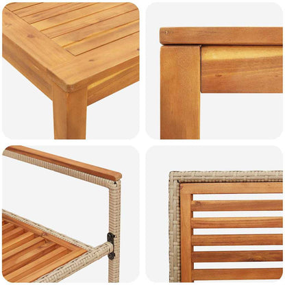 Garten Essgruppe 3 pcs Beige Massivholz Akazie