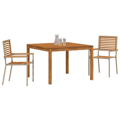 Garten Essgruppe 3 pcs Beige Massivholz Akazie