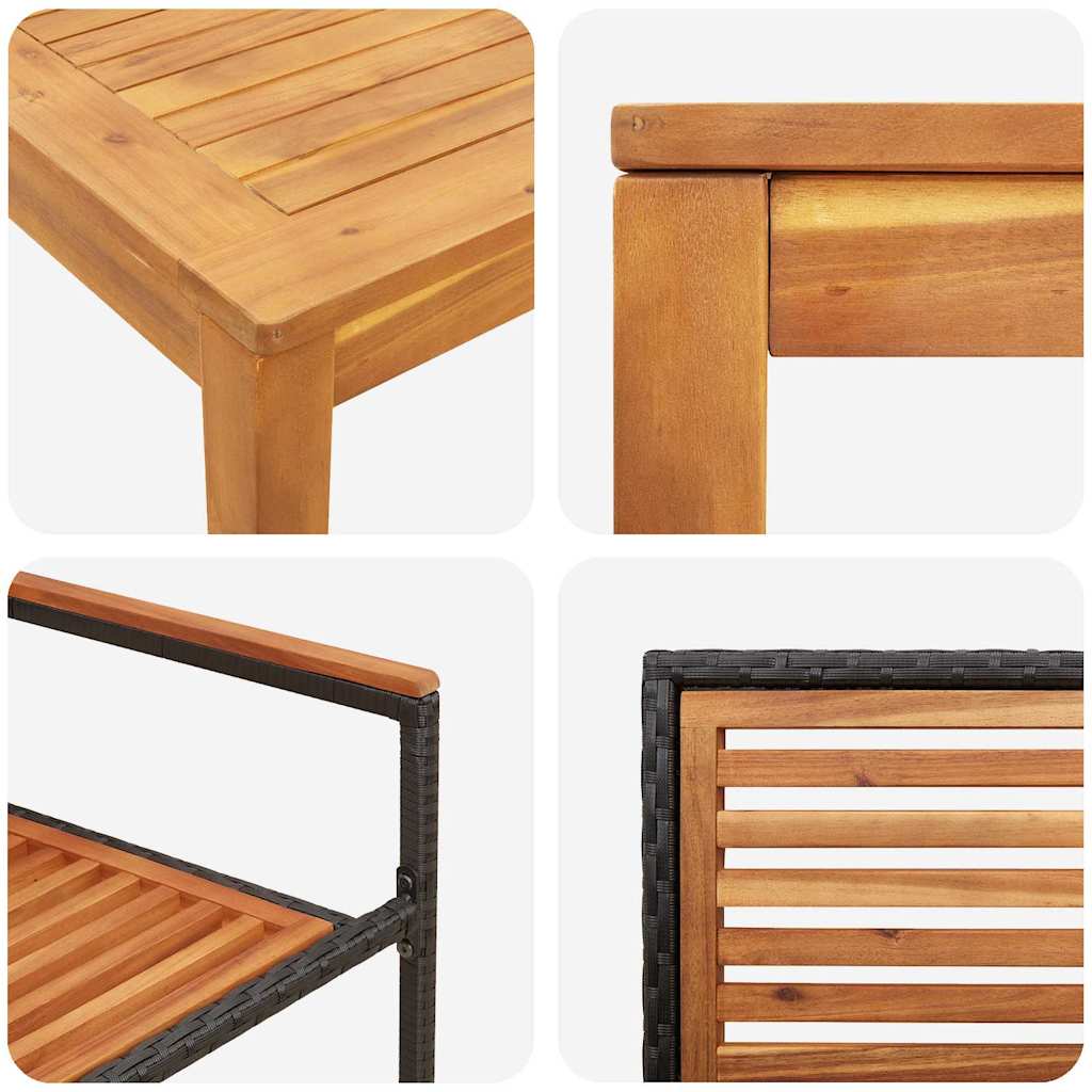 Garten Essgruppe 5 pcs Schwarz Massivholz Akazie