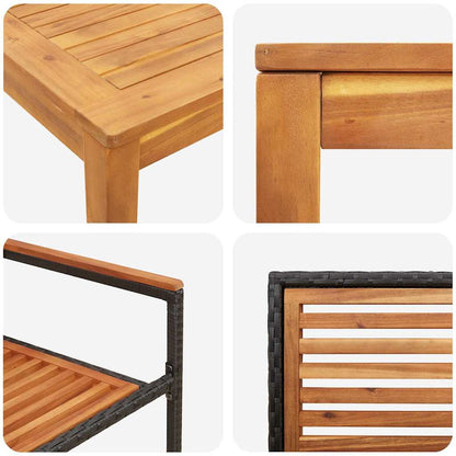 Garten Essgruppe 5 pcs Schwarz Massivholz Akazie