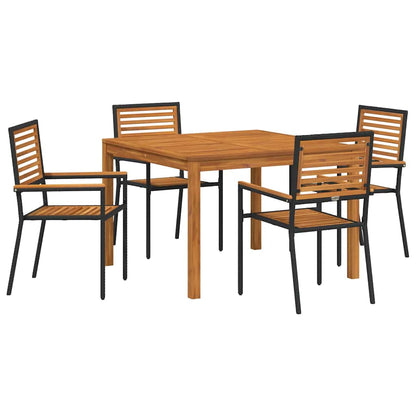 Garten Essgruppe 5 pcs Schwarz Massivholz Akazie