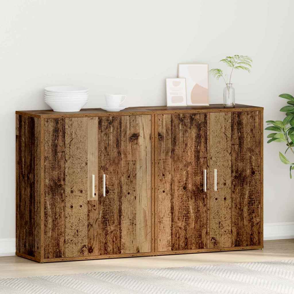Sideboard 2 pcs Altholz 60 x 31 x 70 cm Holzwerkstoff