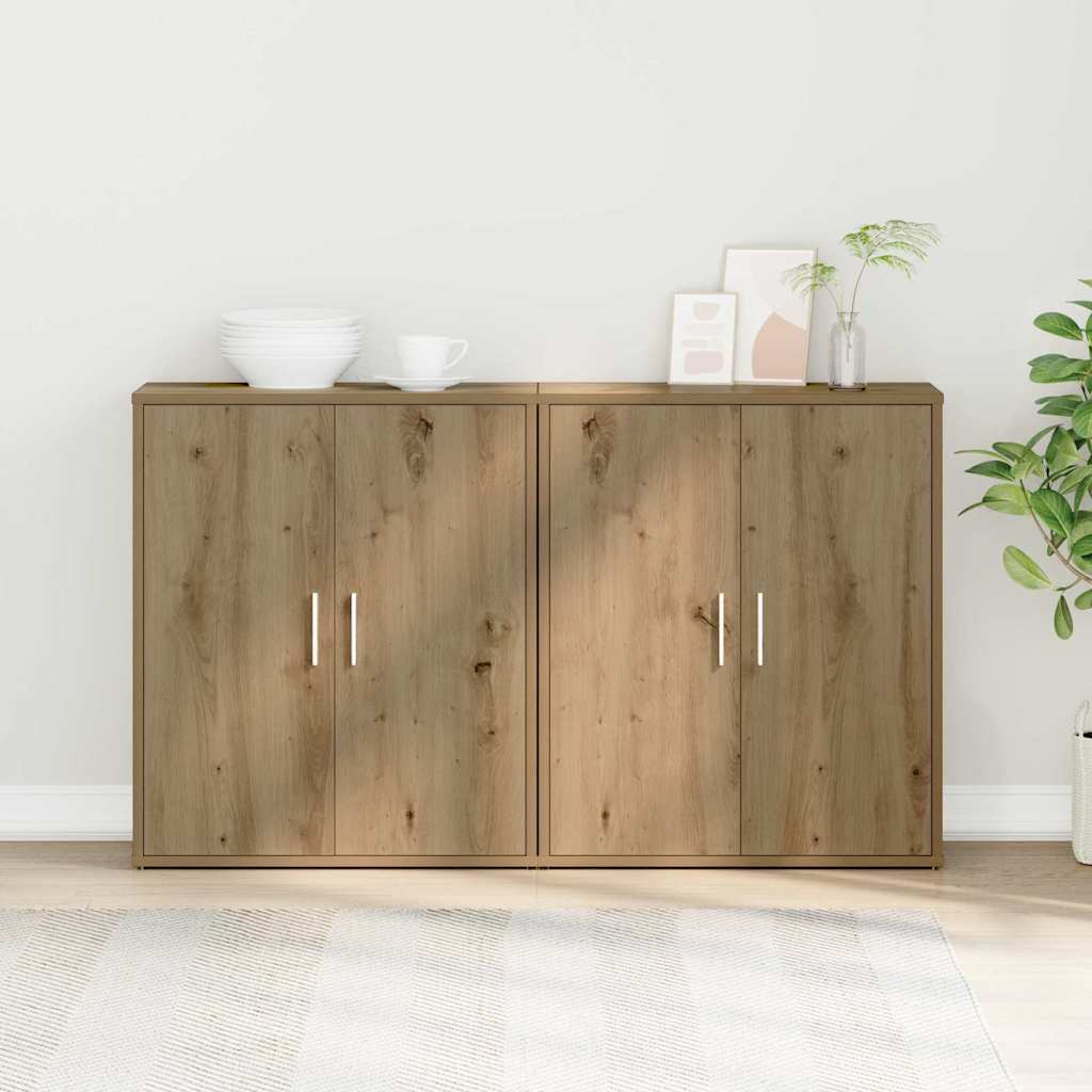 Sideboard 2 pcs Artisan-Eiche 60 x 31 x 70 cm Holzwerkstoff