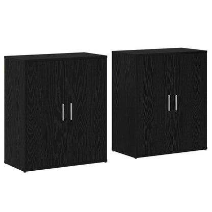 Sideboard 2 pcs Schwarz Eichen-Optik 60 x 31 x 70 cm