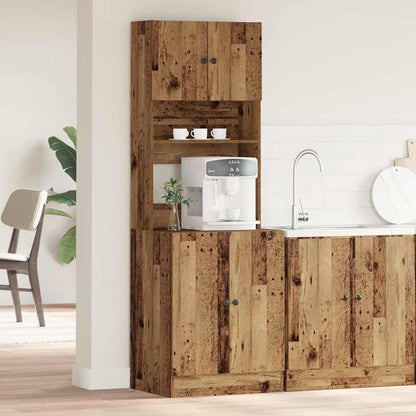 vidaXL Küchenbuffet mit Regal mit Tür 2 pcs Altholz 60 x 50 x 180 cm