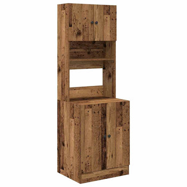 vidaXL Küchenbuffet mit Regal mit Tür 2 pcs Altholz 60 x 50 x 180 cm