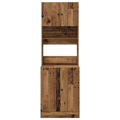 vidaXL Küchenbuffet mit Regal mit Tür 2 pcs Altholz 60 x 50 x 180 cm