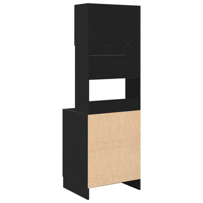 vidaXL Küchenbuffet 2 pcs Schwarz Eichen-Optik 60 x 50 x 180 cm