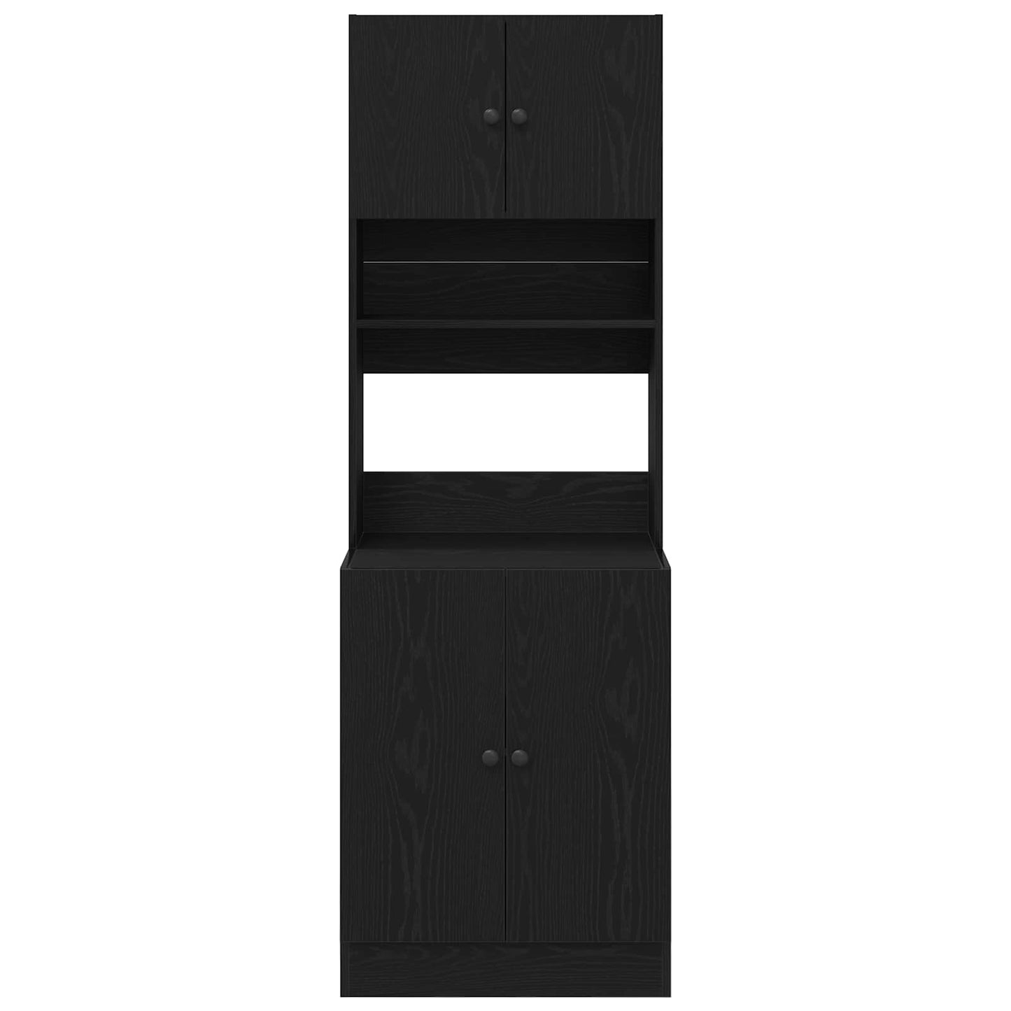 vidaXL Küchenbuffet 2 pcs Schwarz Eichen-Optik 60 x 50 x 180 cm