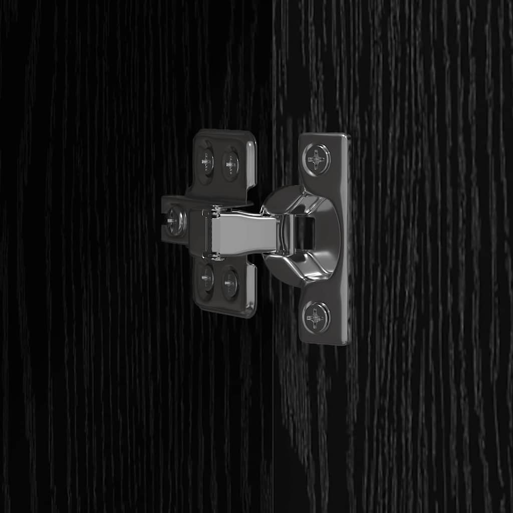 Büroschrank mit Regal Schwarz Eichen-Optik 70 x 32 x 77.5 cm