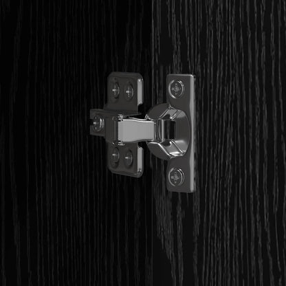 Büroschrank mit Regal Schwarz Eichen-Optik 70 x 32 x 77.5 cm