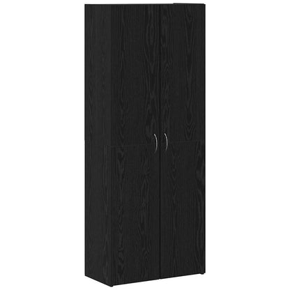 Büroschrank mit Regal Schwarz Eichen-Optik 70 x 32 x 77.5 cm