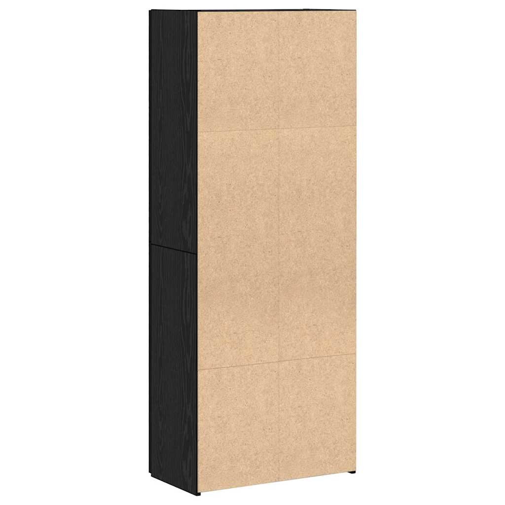 Büroschrank mit Regal Schwarz Eichen-Optik 70 x 32 x 77.5 cm