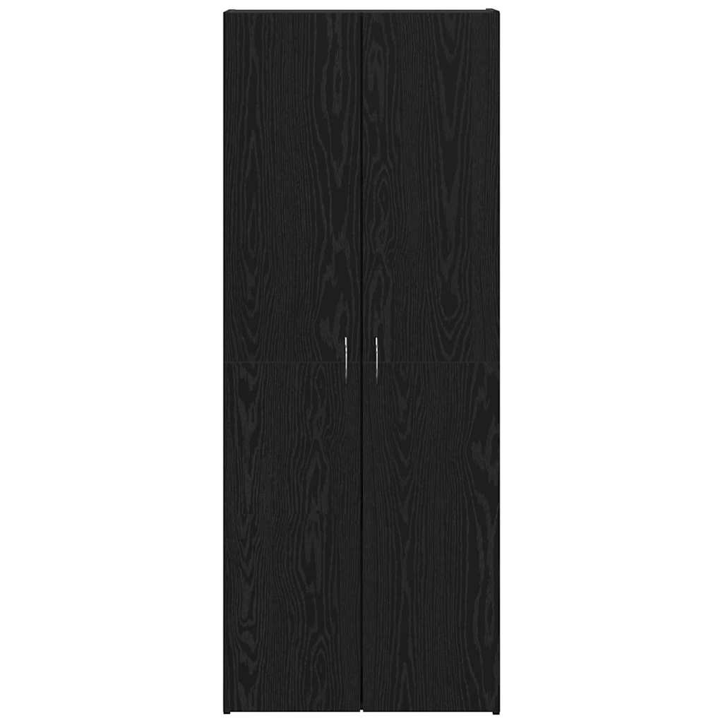 Büroschrank mit Regal Schwarz Eichen-Optik 70 x 32 x 77.5 cm