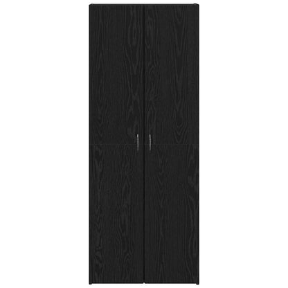 Büroschrank mit Regal Schwarz Eichen-Optik 70 x 32 x 77.5 cm