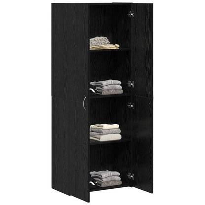 Büroschrank mit Regal Schwarz Eichen-Optik 70 x 32 x 77.5 cm