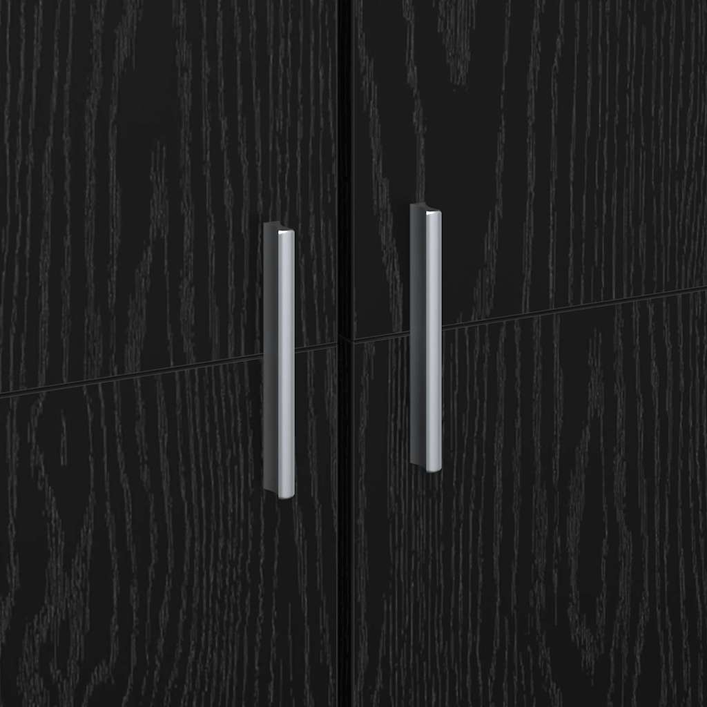 vidaXL Highboard Schwarz Eichen-Optik 80 x 35 x 180 cm Holzwerkstoff
