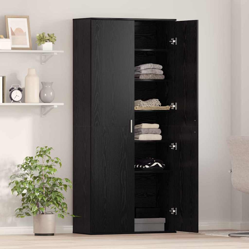 vidaXL Highboard Schwarz Eichen-Optik 80 x 35 x 180 cm Holzwerkstoff
