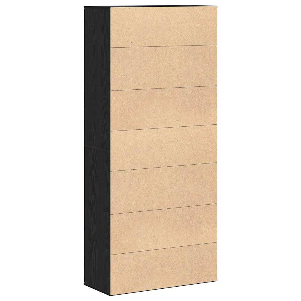vidaXL Highboard Schwarz Eichen-Optik 80 x 35 x 180 cm Holzwerkstoff