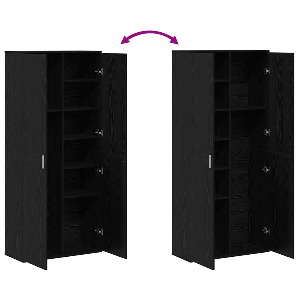 vidaXL Highboard Schwarz Eichen-Optik 80 x 35 x 180 cm Holzwerkstoff