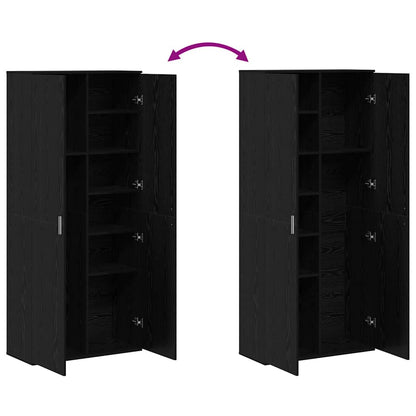 vidaXL Highboard Schwarz Eichen-Optik 80 x 35 x 180 cm Holzwerkstoff