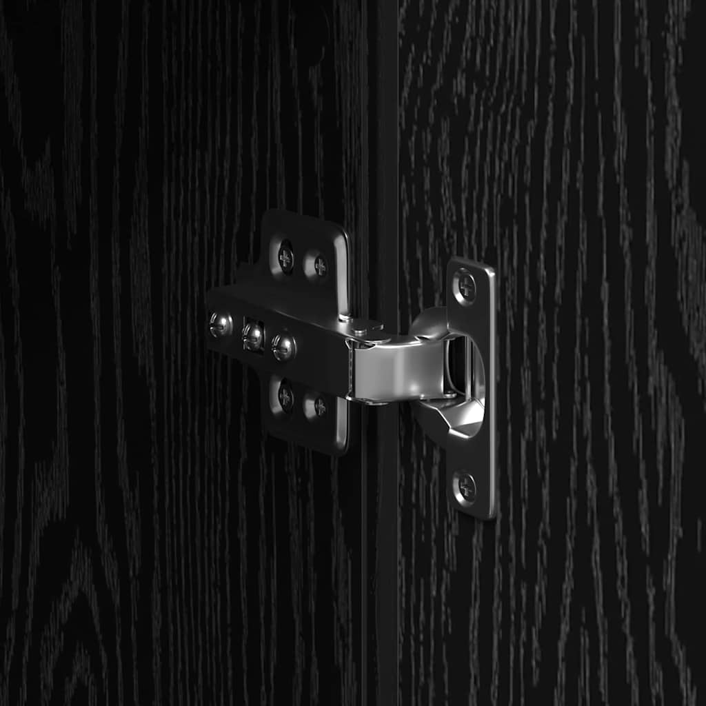 Highboard Schwarz Eichen-Optik 60 x 35 x 180 cm Holzwerkstoff