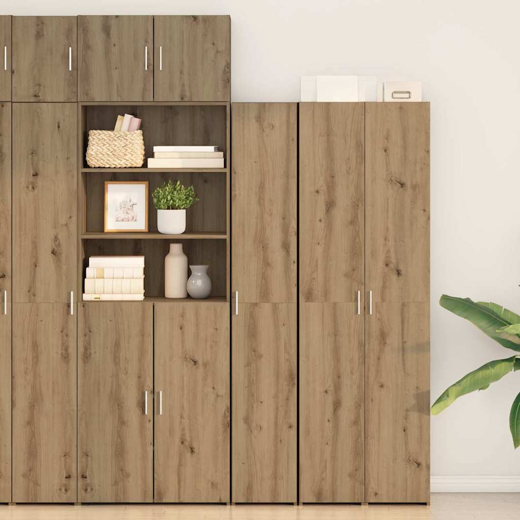 vidaXL Buffet haut 2 pcs chêne Artisan 30 x 42,5 x 185 cm