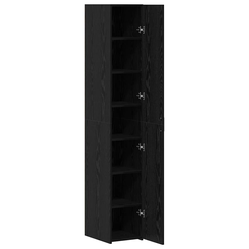 vidaXL Meuble haut 2 pcs Noir aspect chêne 30 x 42,5 x 185 cm