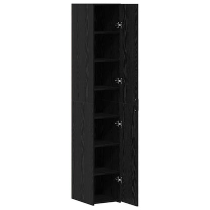 vidaXL Meuble haut 2 pcs Noir aspect chêne 30 x 42,5 x 185 cm