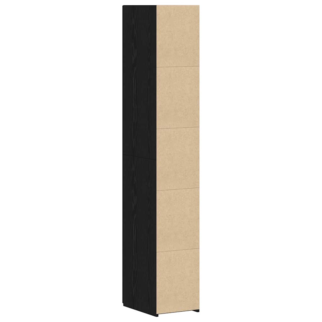 vidaXL Meuble haut 2 pcs Noir aspect chêne 30 x 42,5 x 185 cm