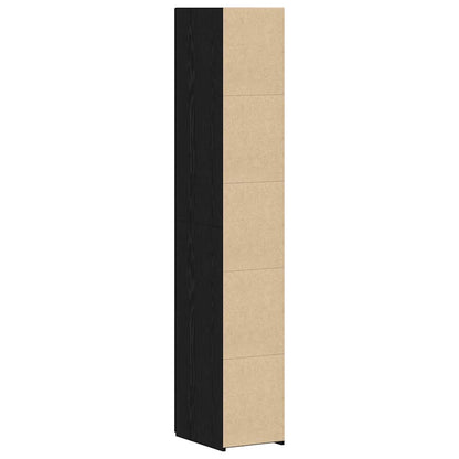 vidaXL Meuble haut 2 pcs Noir aspect chêne 30 x 42,5 x 185 cm