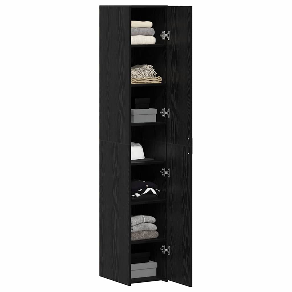 vidaXL Meuble haut 2 pcs Noir aspect chêne 30 x 42,5 x 185 cm