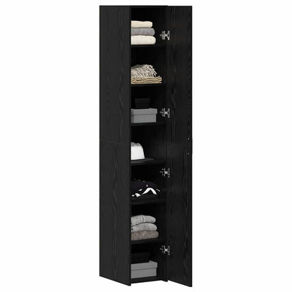 vidaXL Meuble haut 2 pcs Noir aspect chêne 30 x 42,5 x 185 cm