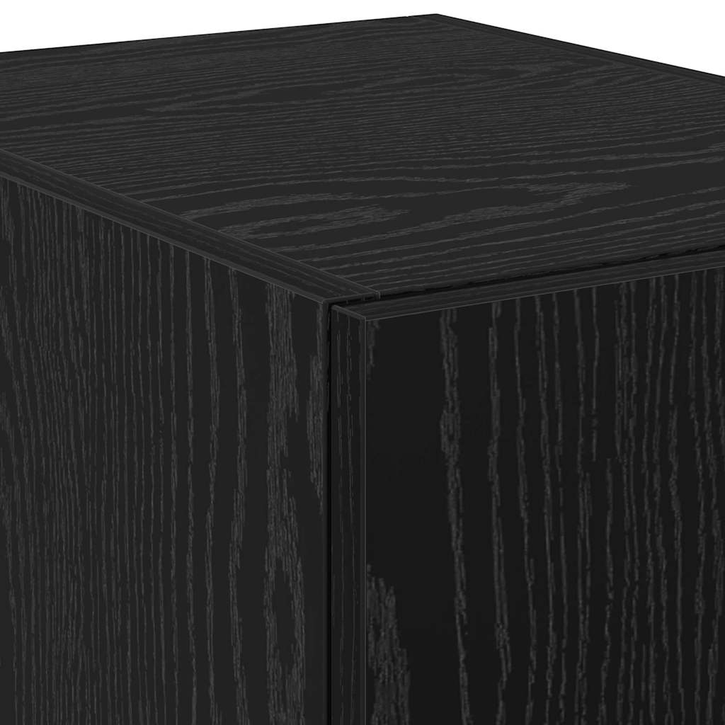 vidaXL Highboard noir aspect chêne 40 x 42,5 x 185 cm