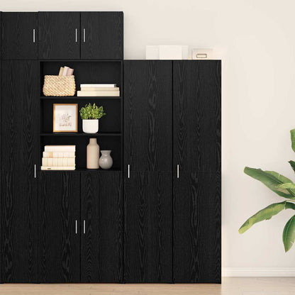 vidaXL Highboard noir aspect chêne 40 x 42,5 x 185 cm