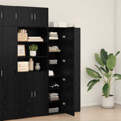 vidaXL Highboard noir aspect chêne 40 x 42,5 x 185 cm