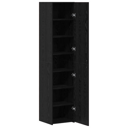 vidaXL Highboard noir aspect chêne 40 x 42,5 x 185 cm