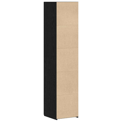 vidaXL Highboard noir aspect chêne 40 x 42,5 x 185 cm