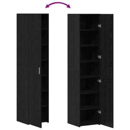vidaXL Highboard noir aspect chêne 40 x 42,5 x 185 cm