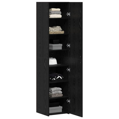 vidaXL Highboard noir aspect chêne 40 x 42,5 x 185 cm